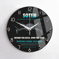 Thumbnail for ACSL SOTEN design on black no frame wall clock