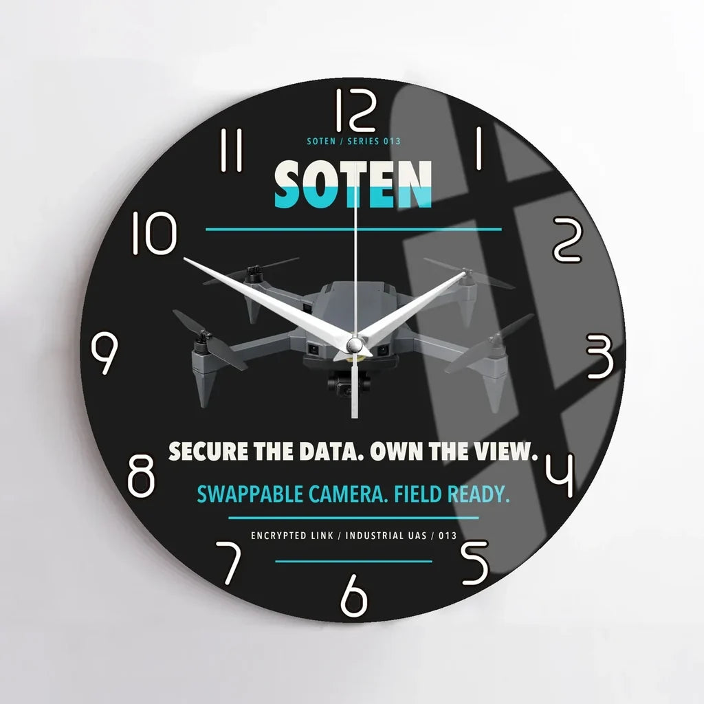 ACSL SOTEN design on black no frame wall clock