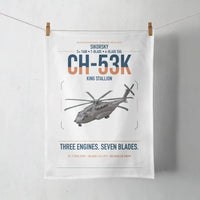 Thumbnail for Sikorsky CH-53K King Stallion design on white towel