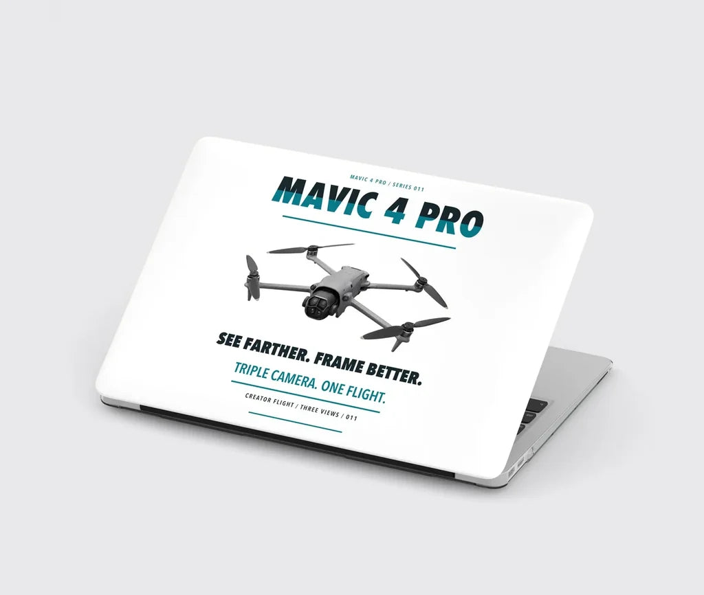 DJI Mavic 4 Pro design on white MacBook case