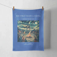 Thumbnail for VINTAGE G4327 - The First Night Landing - Designed Towels design on blue