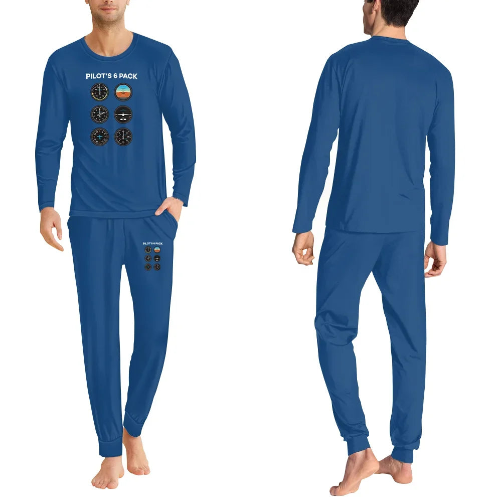 Pilot's 6 Pack men pajamas - Blue