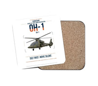 Thumbnail for Kawasaki OH-1 design on white 1 piece coaster