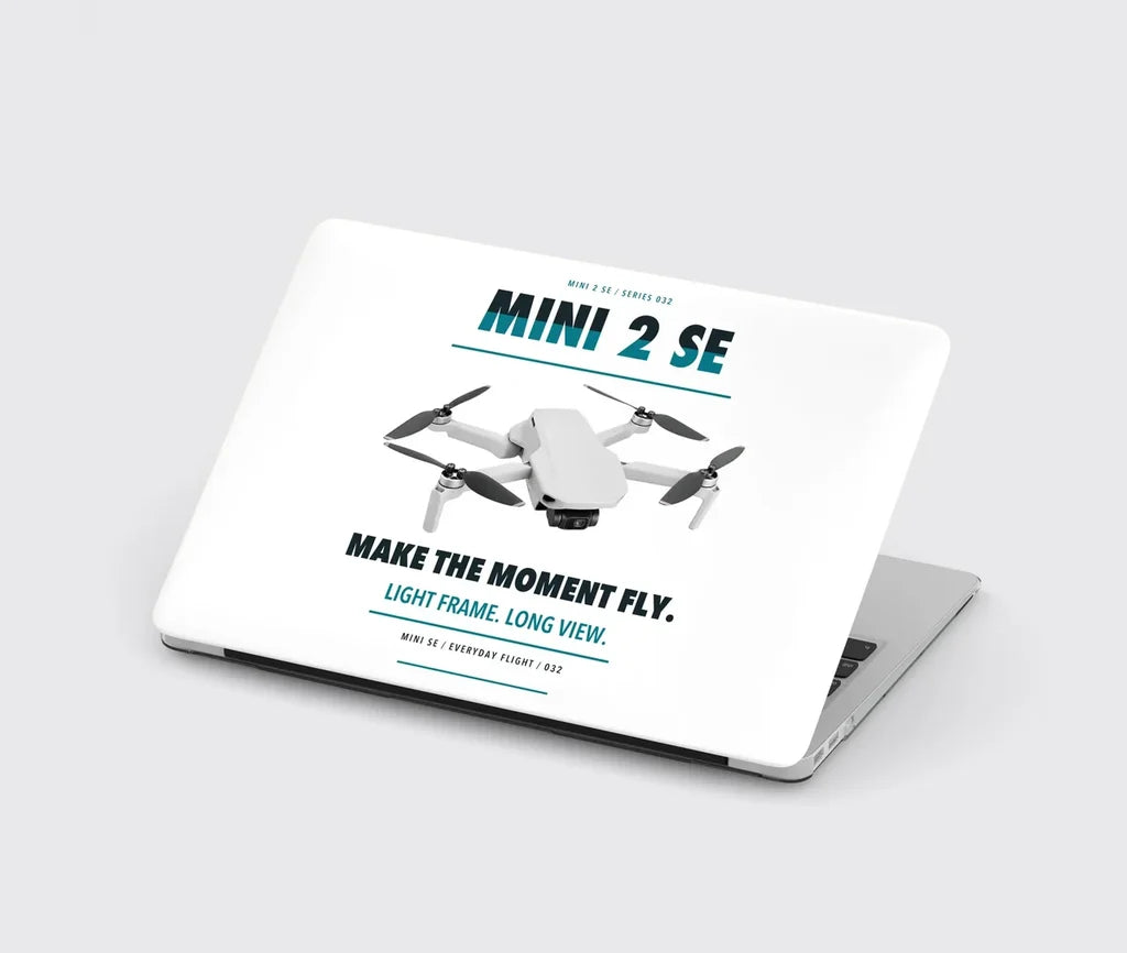 DJI Mini 2 SE design on white MacBook case