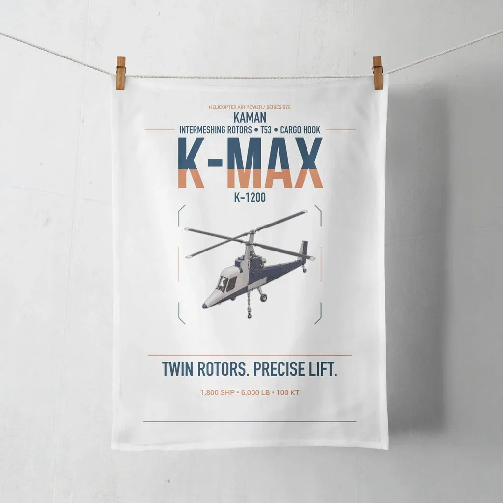 Kaman K-1200 K-MAX design on white towel