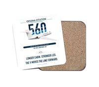 Thumbnail for Cessna Citation 560 - Citation V design on white 1 piece coaster