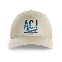 Thumbnail for Airbus ACJ TwoTwenty design on beige printed hat