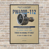 Thumbnail for PW4000-112 vertical canvas print - framed - beige background