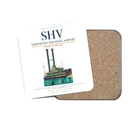 Thumbnail for Shreveport Regional Airport (SHV) design on white 1 piece coaster