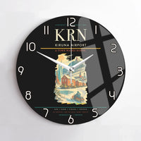 Thumbnail for Kiruna Airport (KRN) design on black no frame wall clock