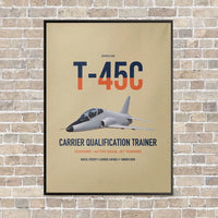 Thumbnail for T-45C Goshawk vertical canvas print - framed - beige background