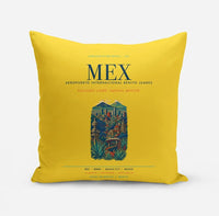 Thumbnail for Mexico City Benito Juarez International Airport (MEX) design on yellow pillow