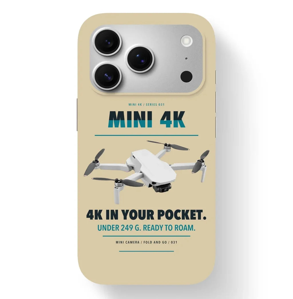 DJI Mini 4K Case design on beige iphone case