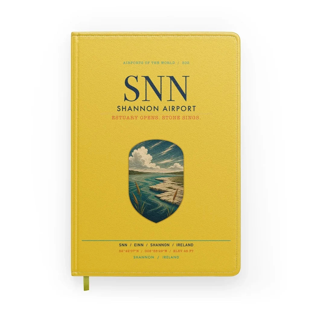 Shannon Airport (SNN) design on yellow notebook