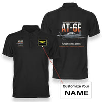 Thumbnail for AT-6E WOLVERINE design on black polo with custom name badge