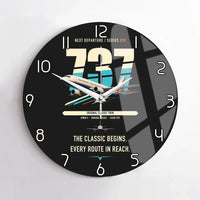 Thumbnail for Boeing 737-300 Classic design on black no frame wall clock