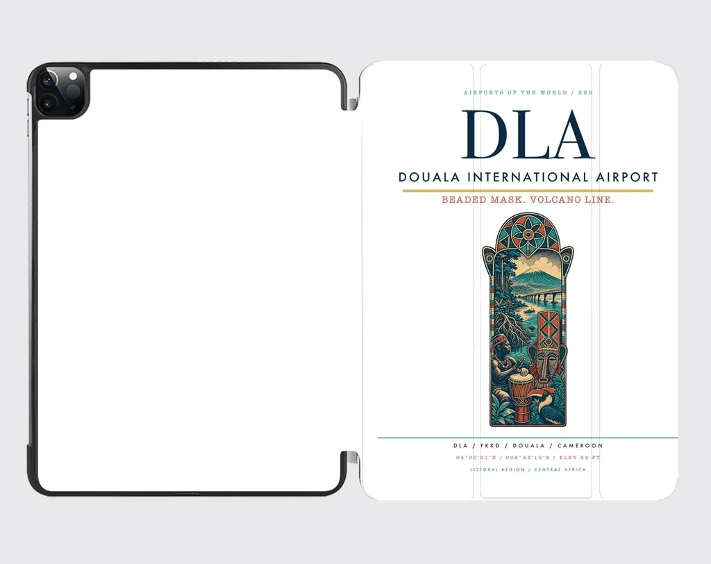 Douala International Airport (DLA) design on white ipad tablet case