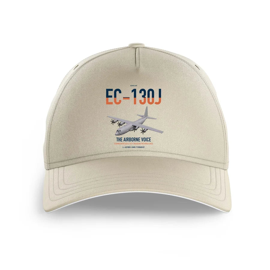 EC-130J Commando Solo III design on beige printed hat