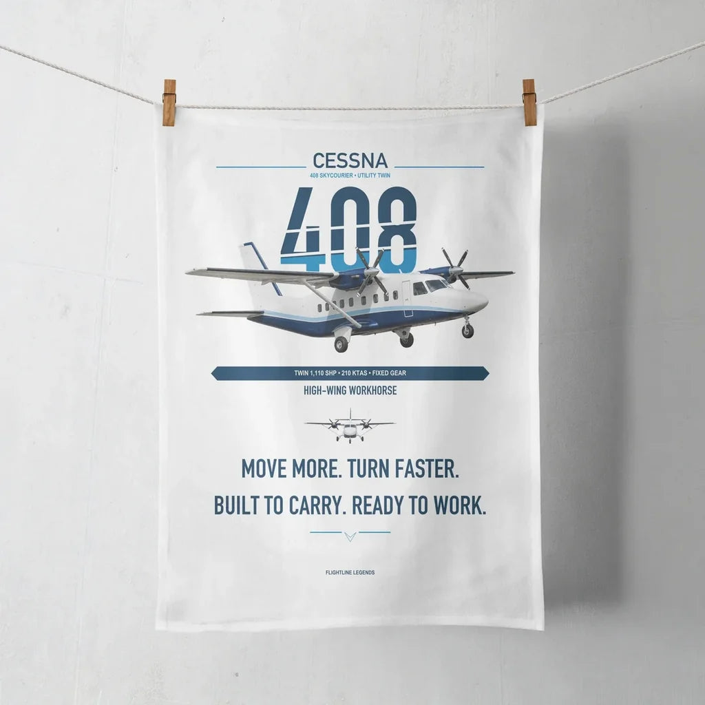 Cessna 408 SkyCourier design on white towel