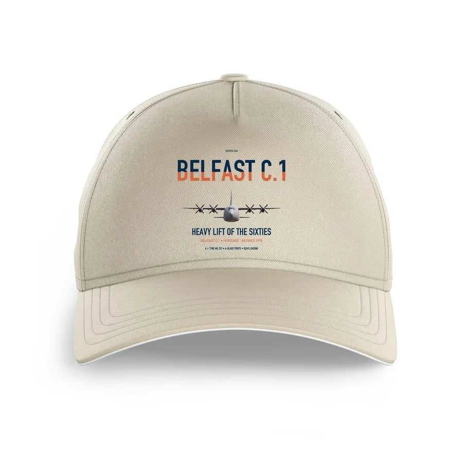 Short Belfast C.1 design on beige printed hat
