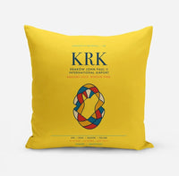Thumbnail for Kraków John Paul II International Airport (KRK) design on yellow pillow