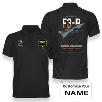 Thumbnail for Dassault Rafale C — F3-R standard design on black+name double-side polo t-shirt, double-side print