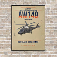 Thumbnail for Leonardo AW149 vertical canvas print - framed - beige background