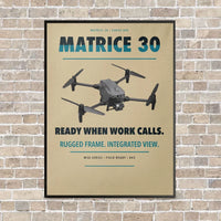Thumbnail for DJI Matrice 30 vertical canvas print - framed - beige background