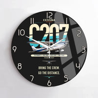 Thumbnail for Cessna T207A Stationair 8 design on black no frame wall clock