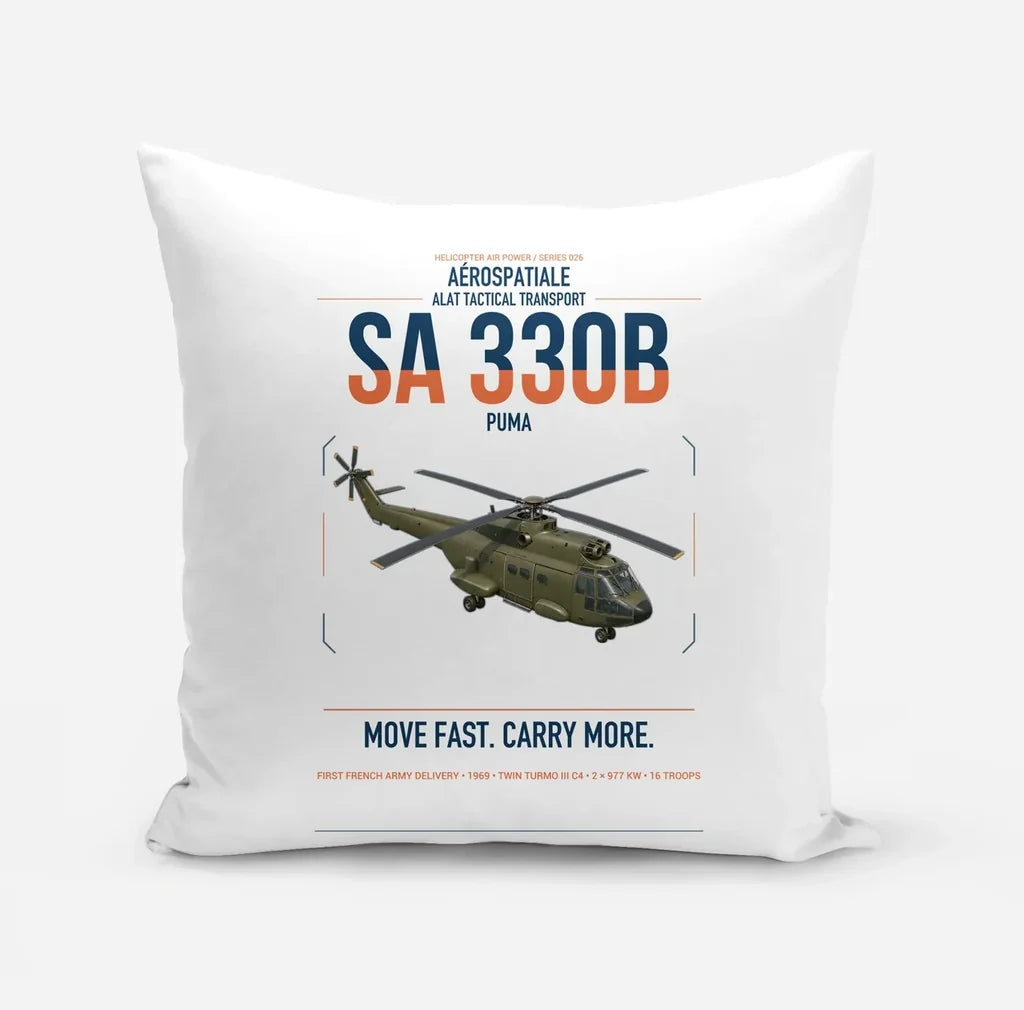 Aérospatiale SA 330B Puma design on white pillow