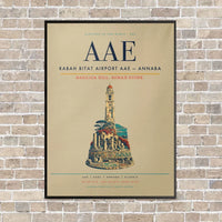 Thumbnail for Rabah Bitat Airport AAE — Annaba vertical canvas print - framed - beige background