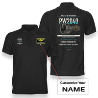 Thumbnail for PW2040 design on black polo with custom name badge