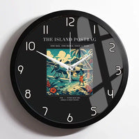 Thumbnail for VINTAGE G4154 - The Island Postbag - Designed Wall Clocks design on black framed