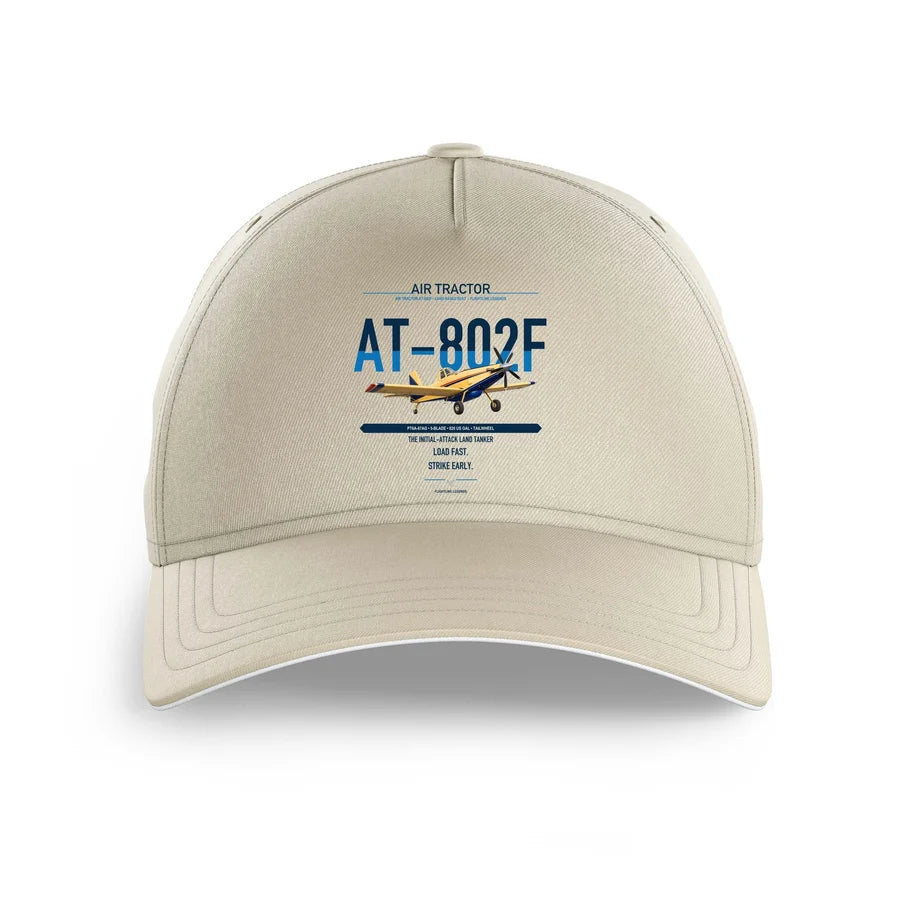 Air Tractor AT-802F design on beige printed hat