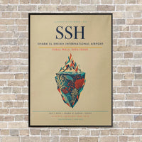 Thumbnail for Sharm El Sheikh International Airport SSH vertical canvas print - framed - beige background