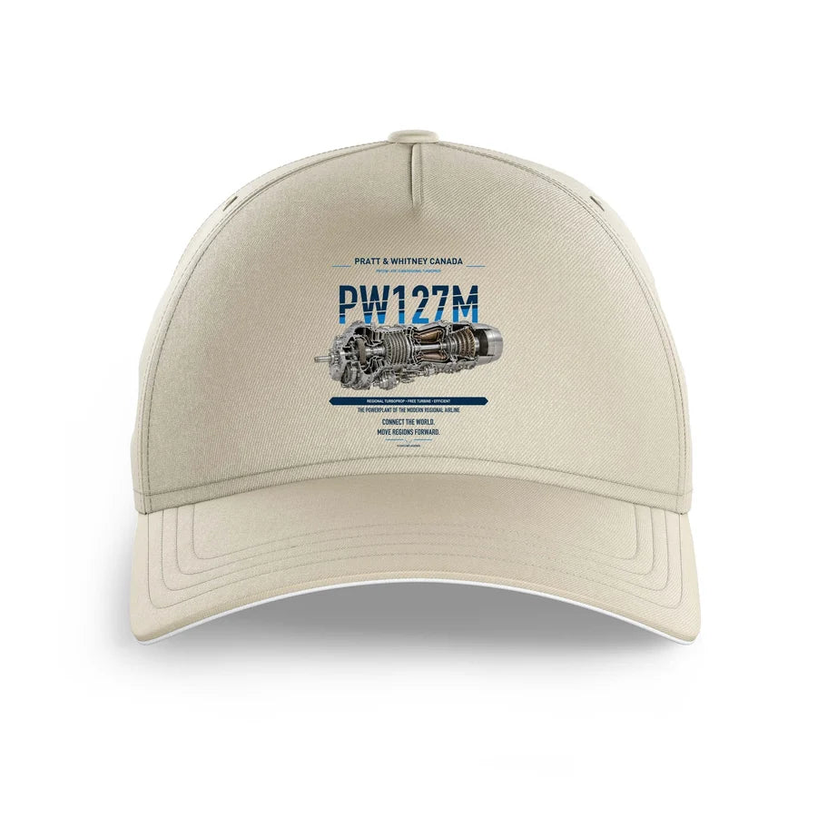 PW127M design on beige printed hat