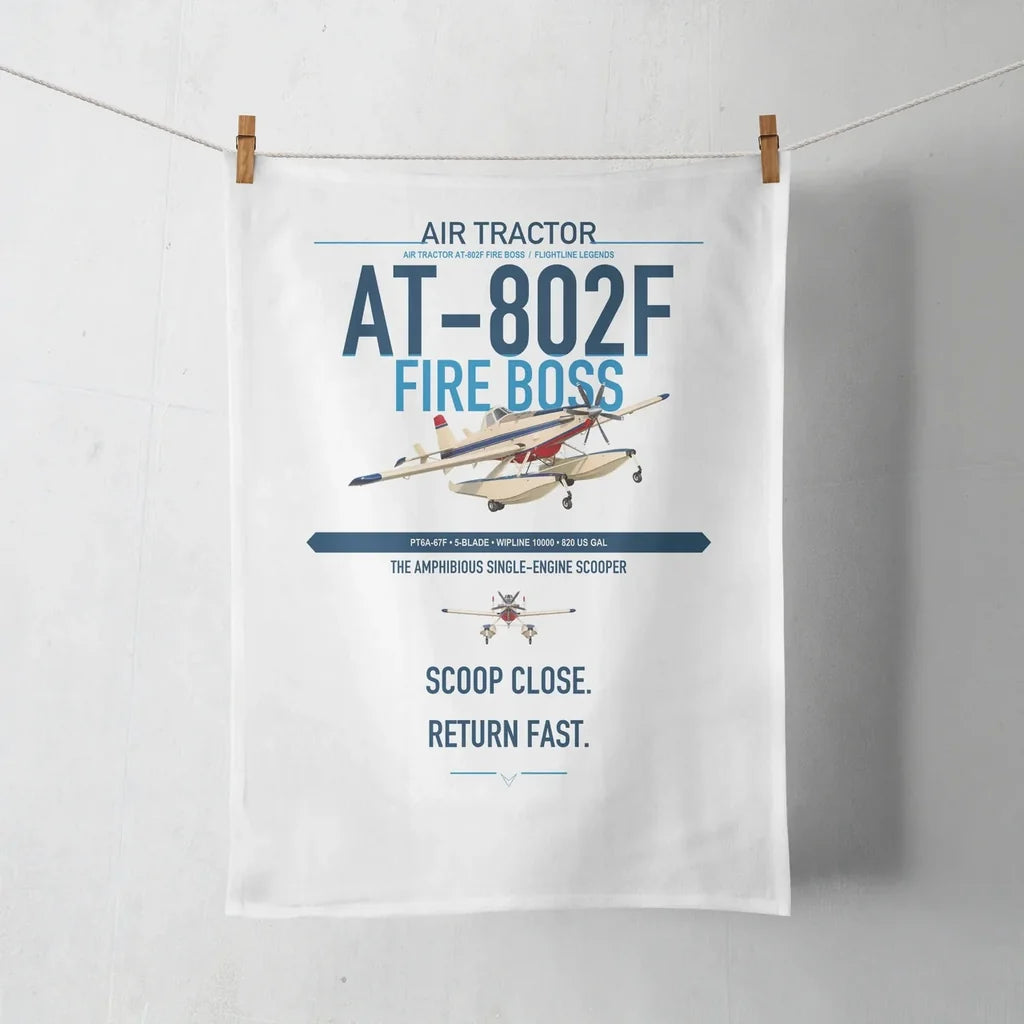 Air Tractor AT-802F Fire Boss design on white towel
