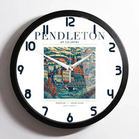 Thumbnail for PENDLETON - Poster - Wall Clock Framed - White