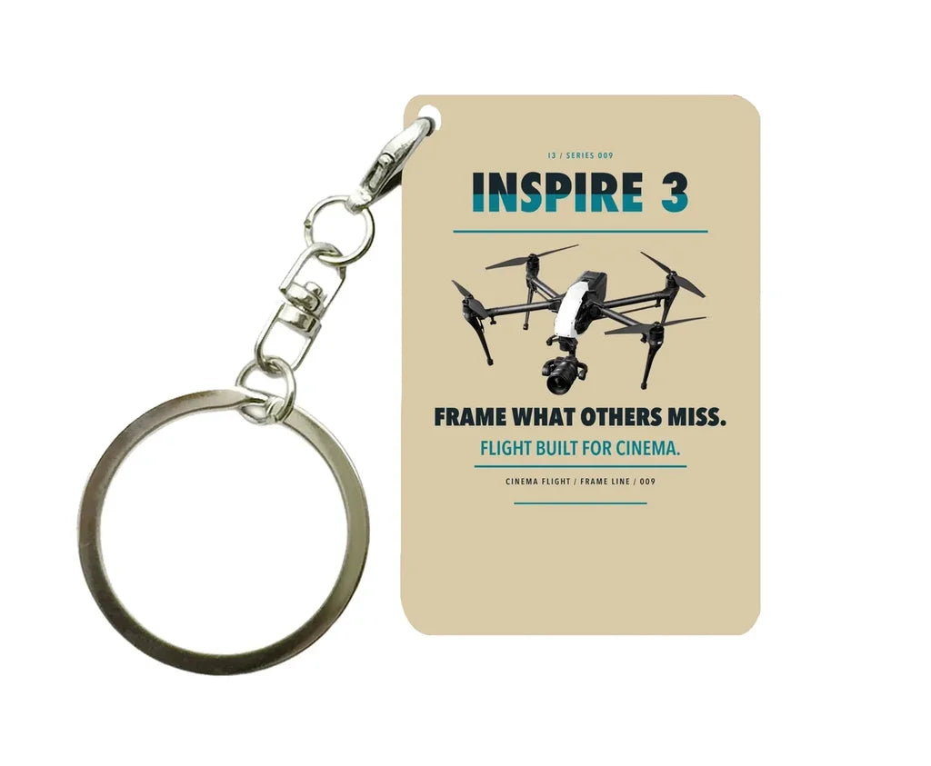 DJI Inspire 3 Key Chain design on beige key chain
