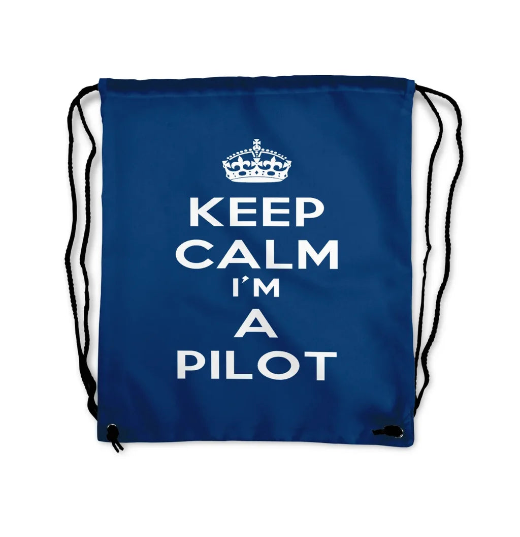 Keep Calm I'm A Pilot Drawstring Bag - view 2