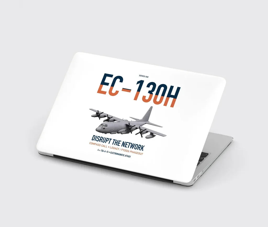 EC-130H Compass Call design on white MacBook case