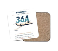 Thumbnail for Bombardier Learjet 36A design on white 1 piece coaster