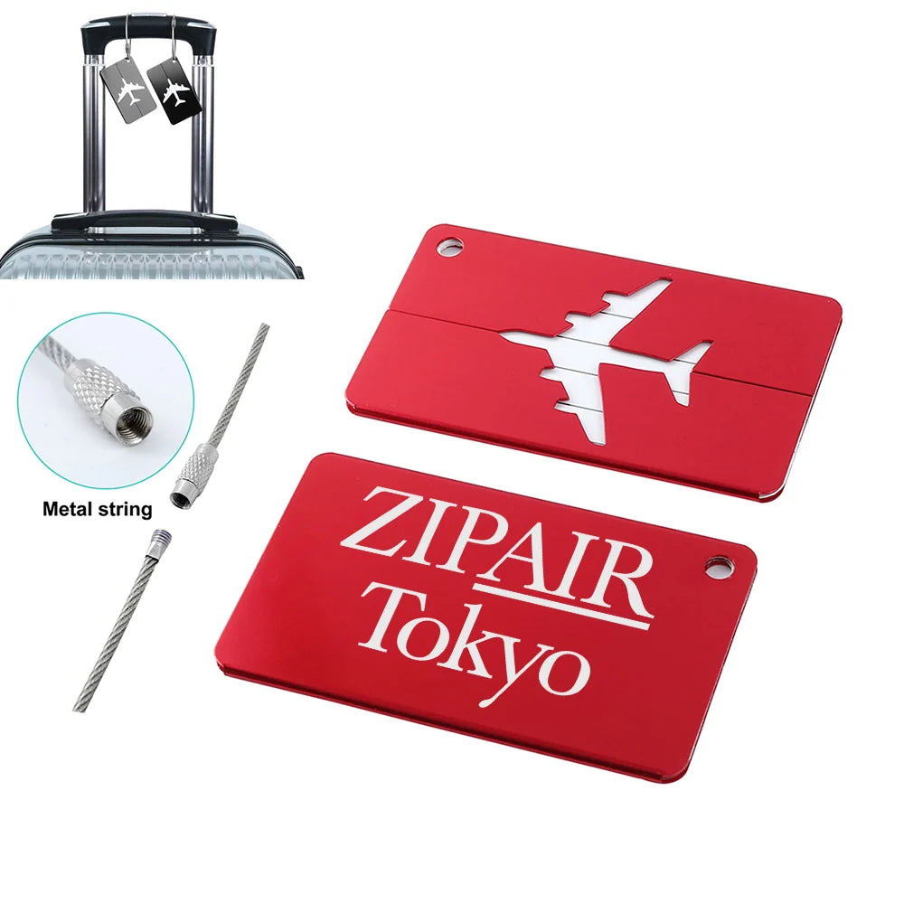 Zipair Aluminum Luggage tag in red