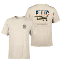 Thumbnail for PZL P.11c design on beige t-shirt, double-side print