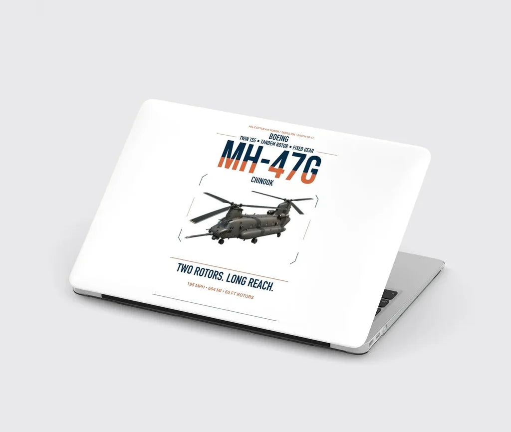 Boeing MH-47G Chinook design on white MacBook case