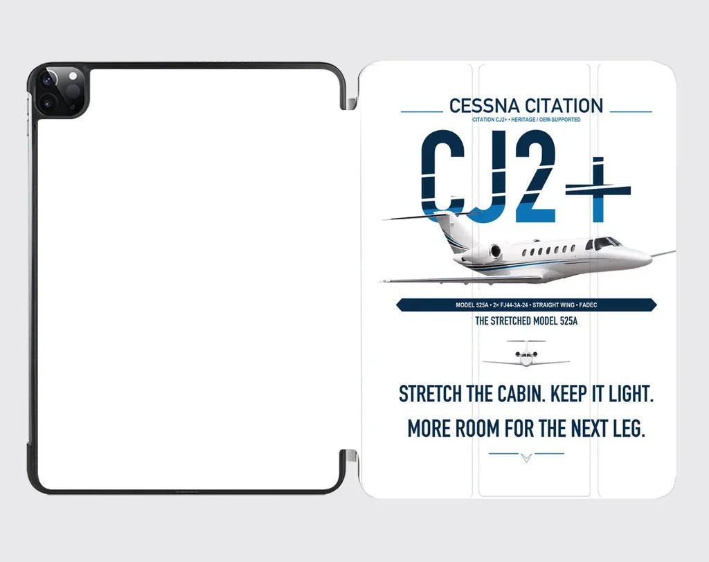 Cessna Citation CJ2+ design on white ipad tablet case