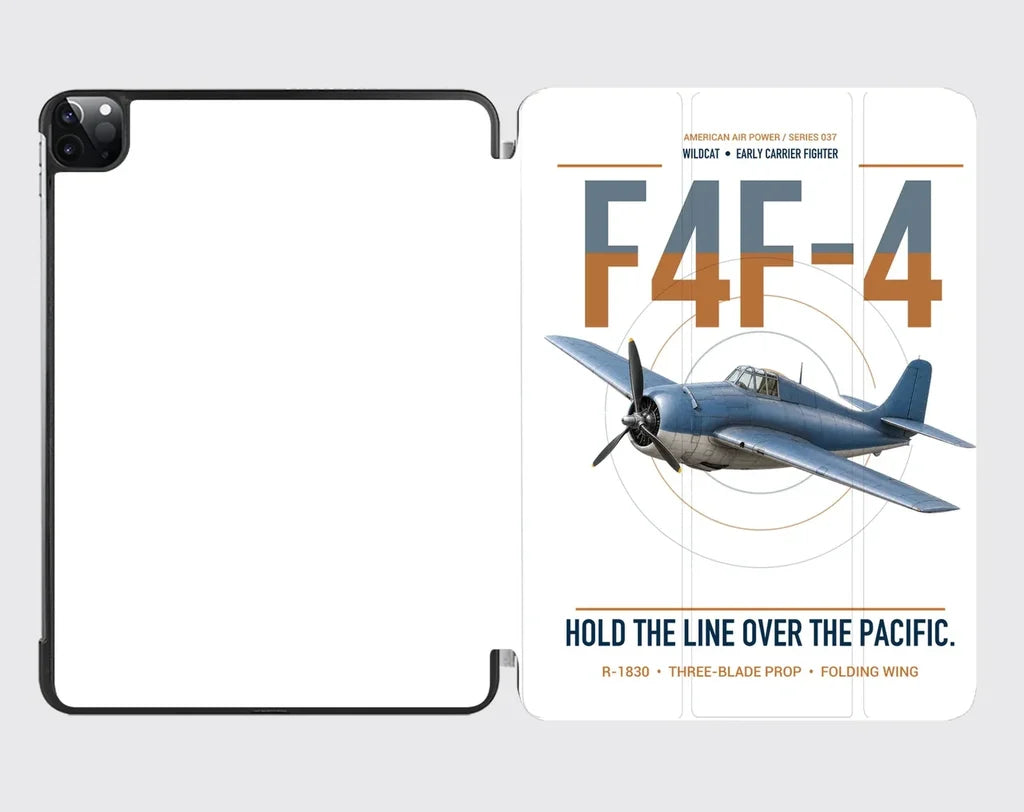 F4F-4 Wildcat design on white ipad tablet case