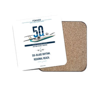 Thumbnail for Fokker 50 design on white 1 piece coaster