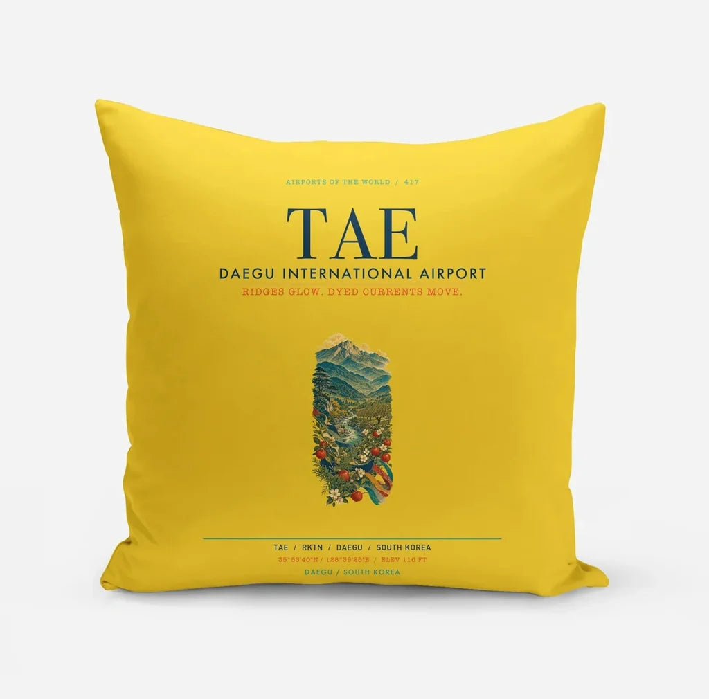 Daegu International Airport (TAE) design on yellow pillow
