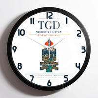Thumbnail for Podgorica Airport TGD Wall-Clock Framed - White
